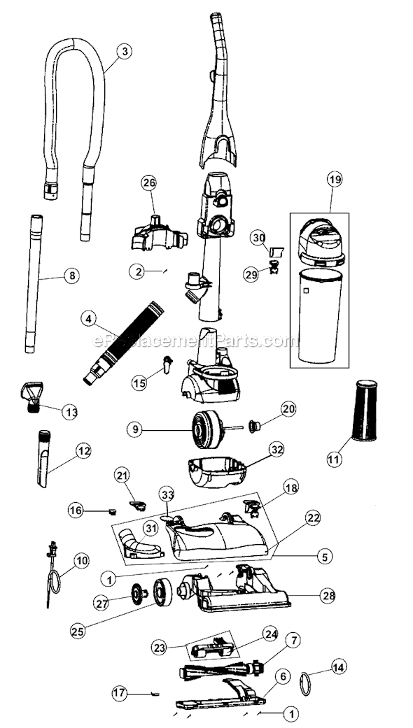Page A Diagram and Parts List for M088175  Dirt Devil Upright Vacuum
